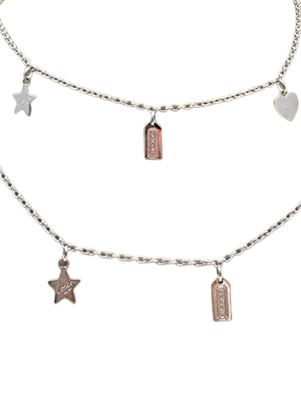 Coach Sterling Silver Charm Necklace 40" #25804